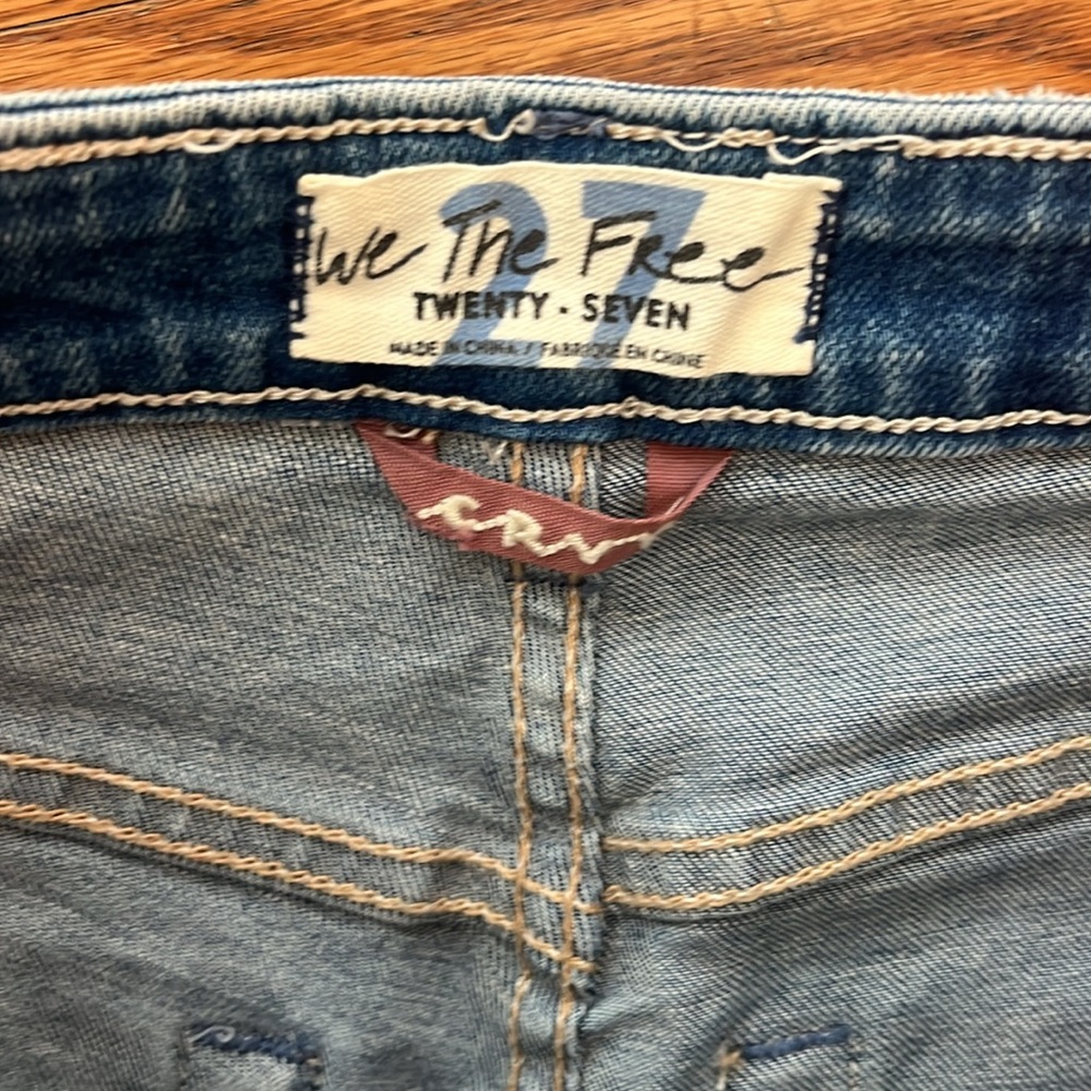 Free People Curvy High Waist Denim Shorts In light Blue wash 27 - Picture 3 of 9